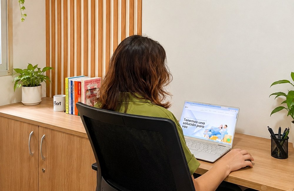 Trabajando en la gestión de una propiedad desde la oficina